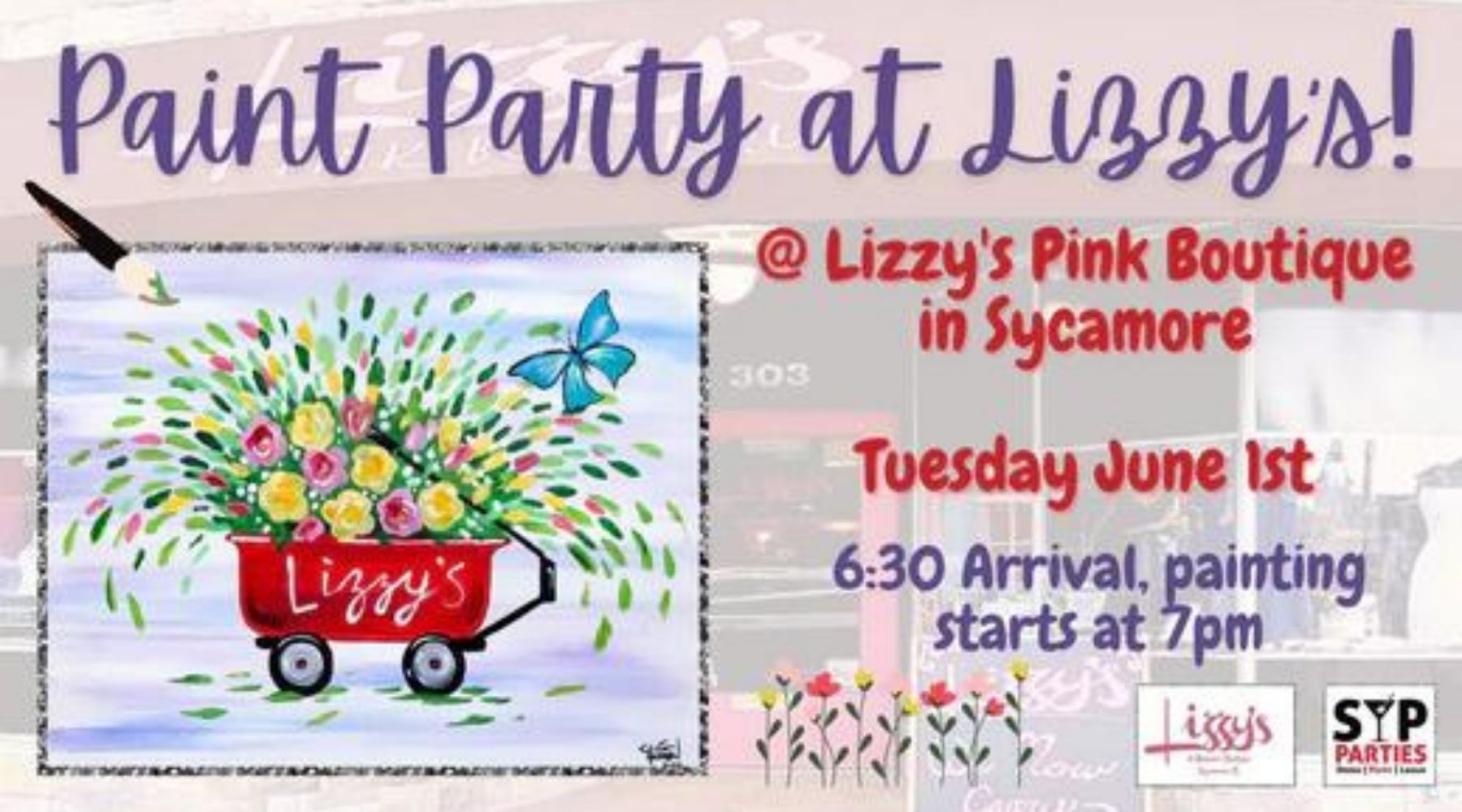 Paint Party at Lizzy's Pink Boutique in Sycamore!