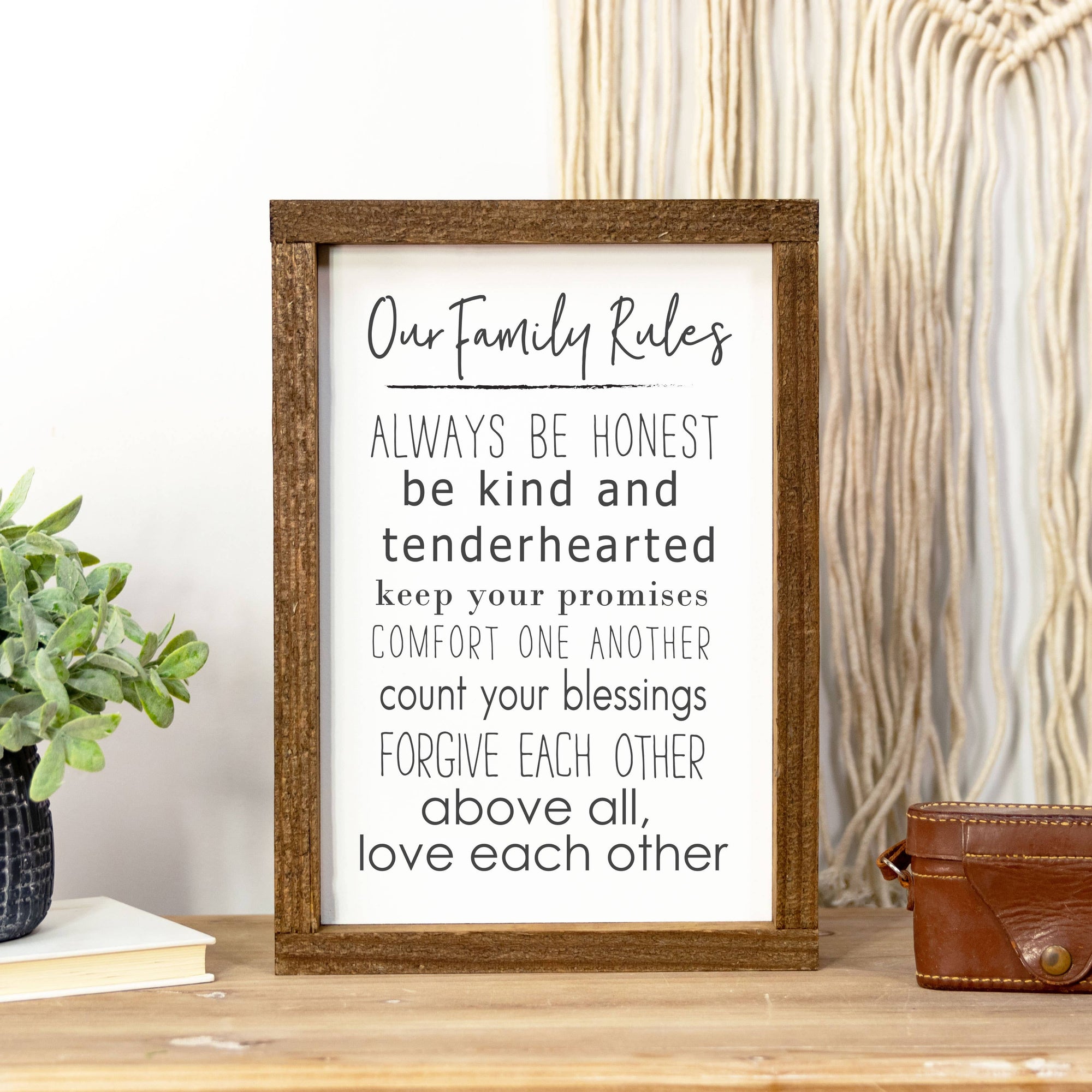 Wood Sign - Our Family Rules
